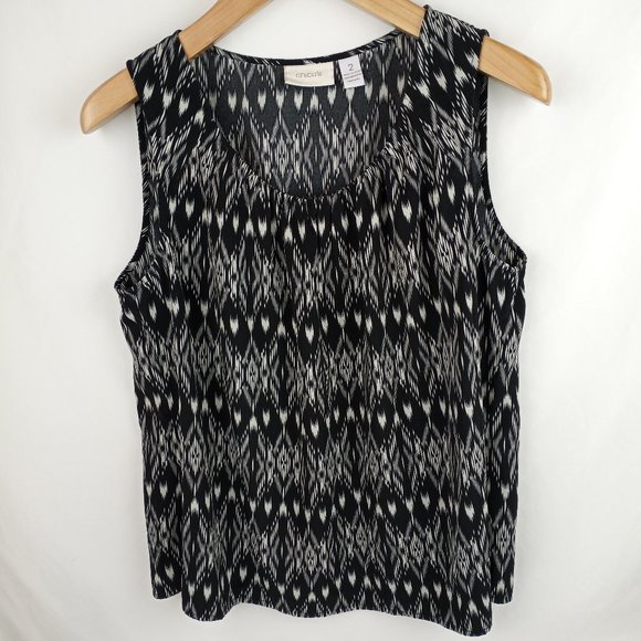 Chico's Tribal Aztec Print Sleeveless Blouse Size 2 - Picture 1 of 10